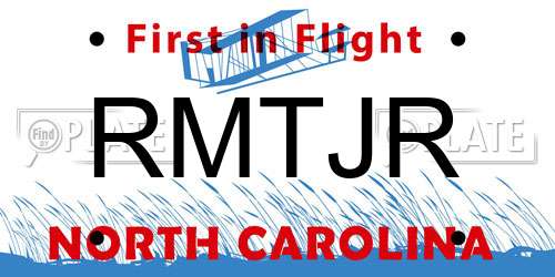 RMTJR North Carolina License Plate