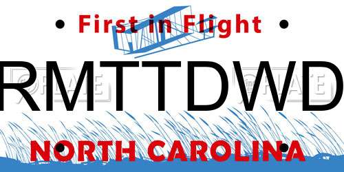 RMTTDWD North Carolina License Plate