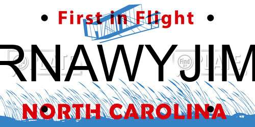 RNAWYJIM North Carolina License Plate