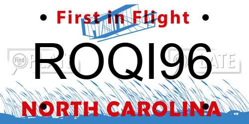 ROQI96 North Carolina License Plate