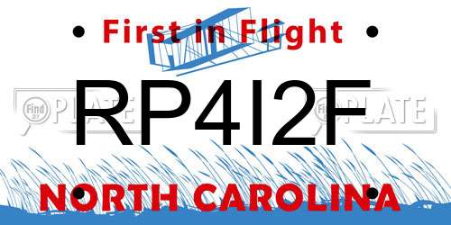 RP4I2F North Carolina License Plate