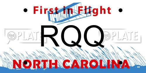 RQQ North Carolina License Plate