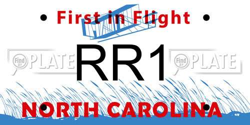 RR1 North Carolina License Plate
