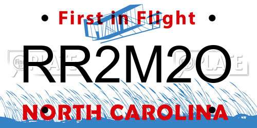 RR2M2O North Carolina License Plate