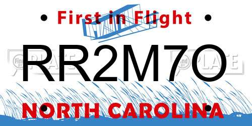 RR2M7O North Carolina License Plate