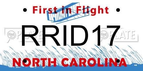 RRID17 North Carolina License Plate