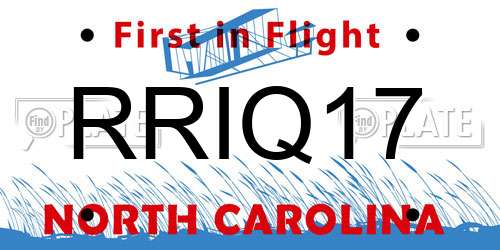 RRIQ17 North Carolina License Plate