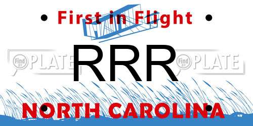 RRR North Carolina License Plate