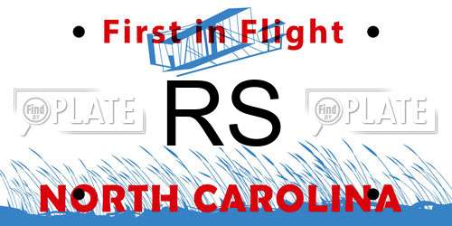 RS North Carolina License Plate