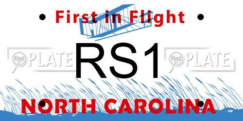 RS1 North Carolina License Plate