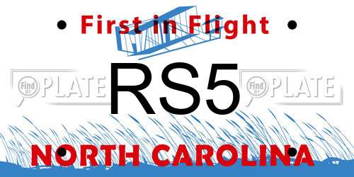 RS5 North Carolina License Plate