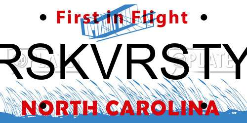 RSKVRSTY North Carolina License Plate