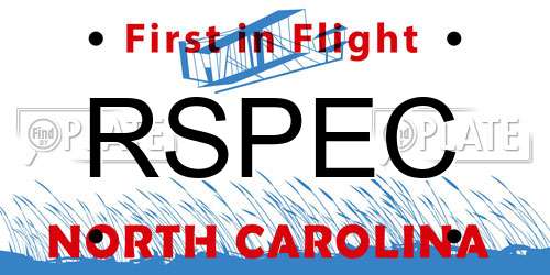 RSPEC North Carolina License Plate
