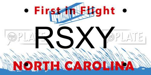 RSXY North Carolina License Plate