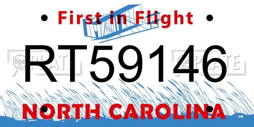 RT59146 North Carolina License Plate