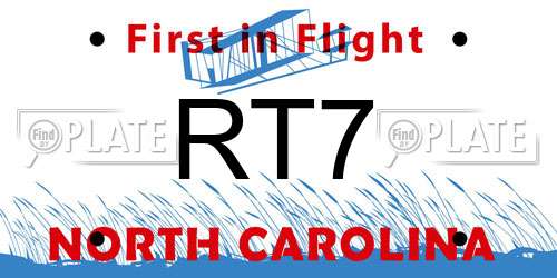 RT7 North Carolina License Plate