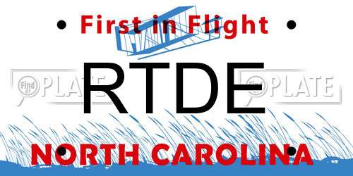 RTDE North Carolina License Plate