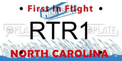 RTR1 North Carolina License Plate