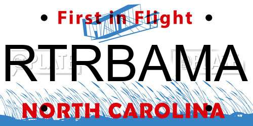 RTRBAMA North Carolina License Plate
