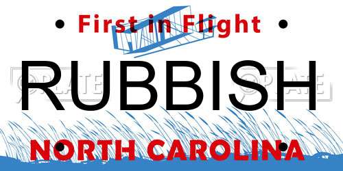 RUBBISH North Carolina License Plate