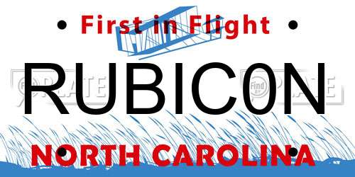 RUBIC0N North Carolina License Plate