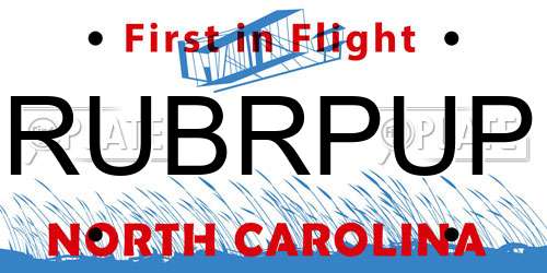RUBRPUP North Carolina License Plate