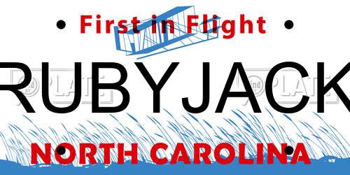 RUBYJACK North Carolina License Plate