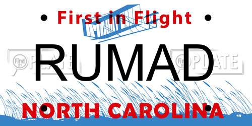 RUMAD North Carolina License Plate