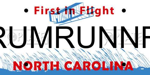 RUMRUNNR North Carolina License Plate