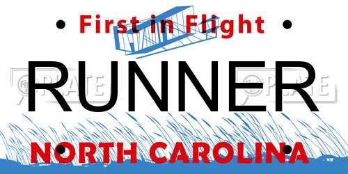 RUNNER North Carolina License Plate