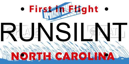 RUNSILNT North Carolina License Plate