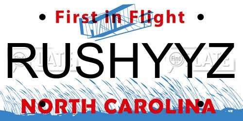 RUSHYYZ North Carolina License Plate