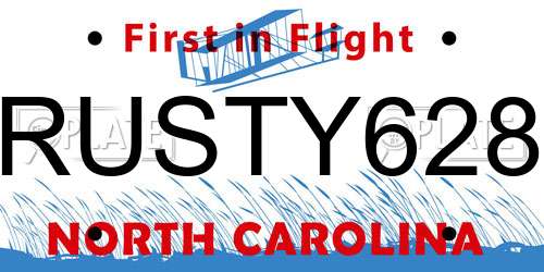 RUSTY628 North Carolina License Plate