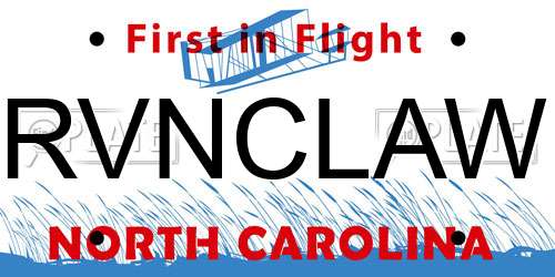 RVNCLAW North Carolina License Plate
