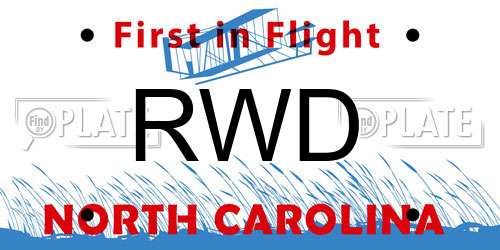 RWD North Carolina License Plate