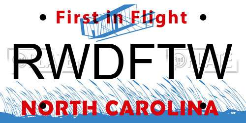 RWDFTW North Carolina License Plate