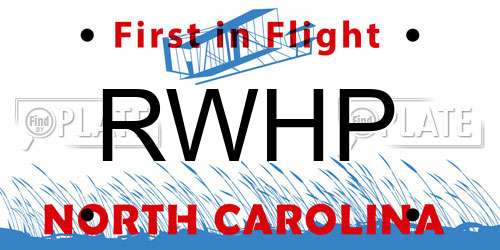 RWHP North Carolina License Plate