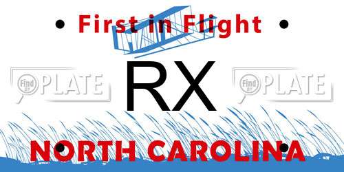 RX North Carolina License Plate