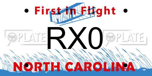 RX0 North Carolina License Plate