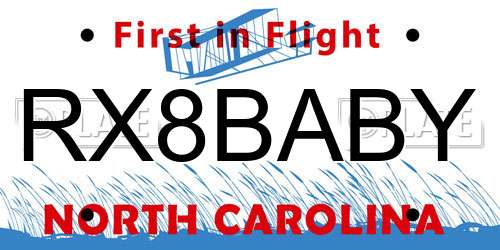 RX8BABY North Carolina License Plate
