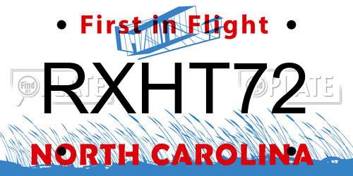RXHT72 North Carolina License Plate