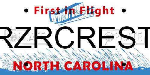 RZRCREST North Carolina License Plate