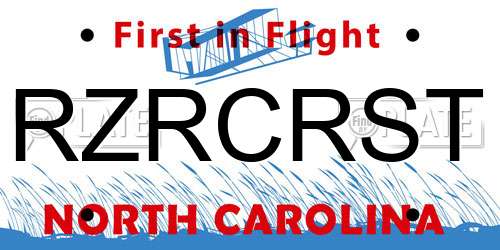 RZRCRST North Carolina License Plate