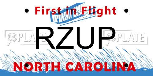 RZUP North Carolina License Plate