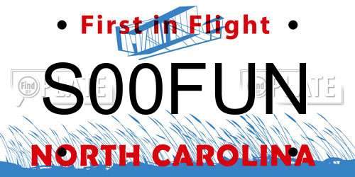 S00FUN North Carolina License Plate