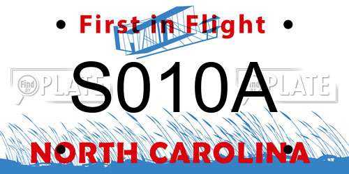 S010A North Carolina License Plate