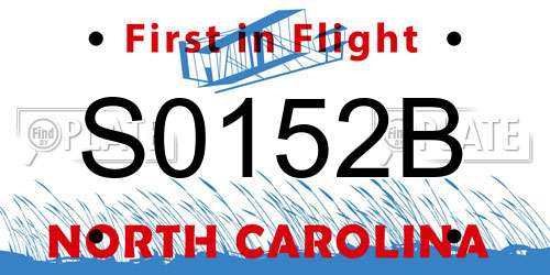 S0152B North Carolina License Plate