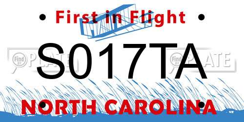 S017TA North Carolina License Plate