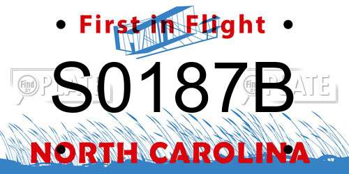 S0187B North Carolina License Plate