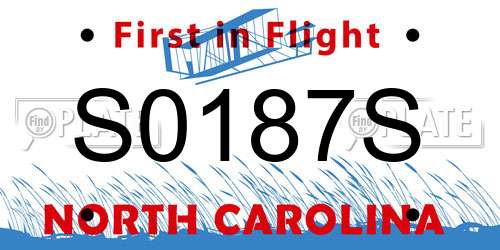 S0187S North Carolina License Plate